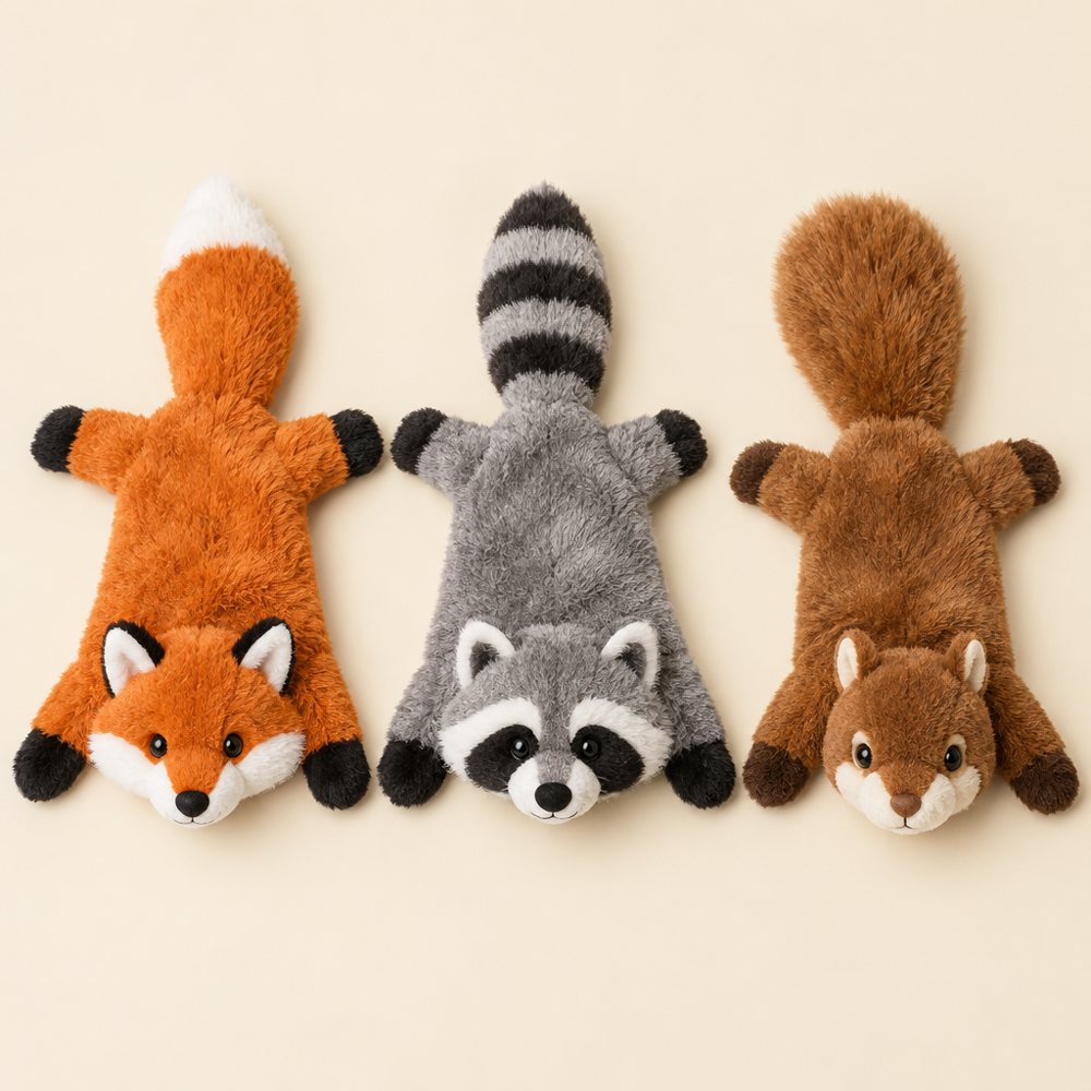 ZippyPaws Skinny Peltz No-Stuffing Toys, 3 Pack